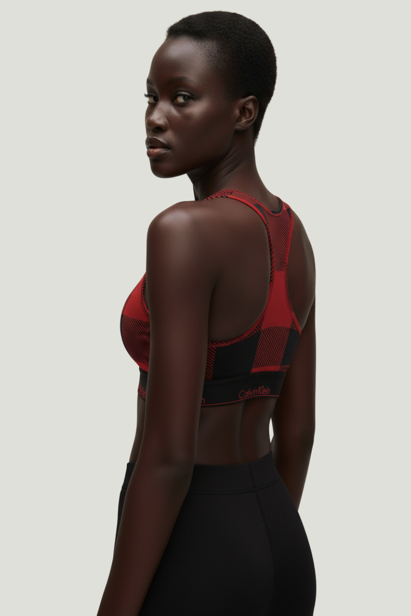 Calvin Klein Top rojo a cuadros para mujer