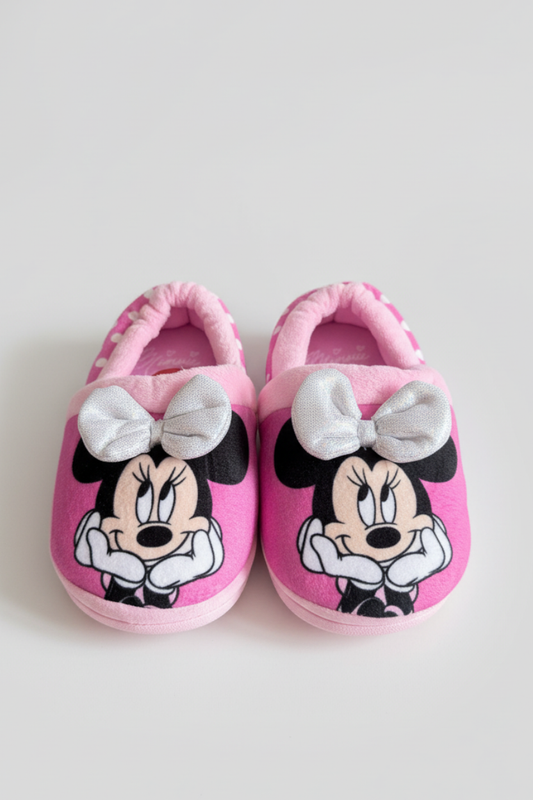 Disney Minnie Mouse Babuchas rosa para niña