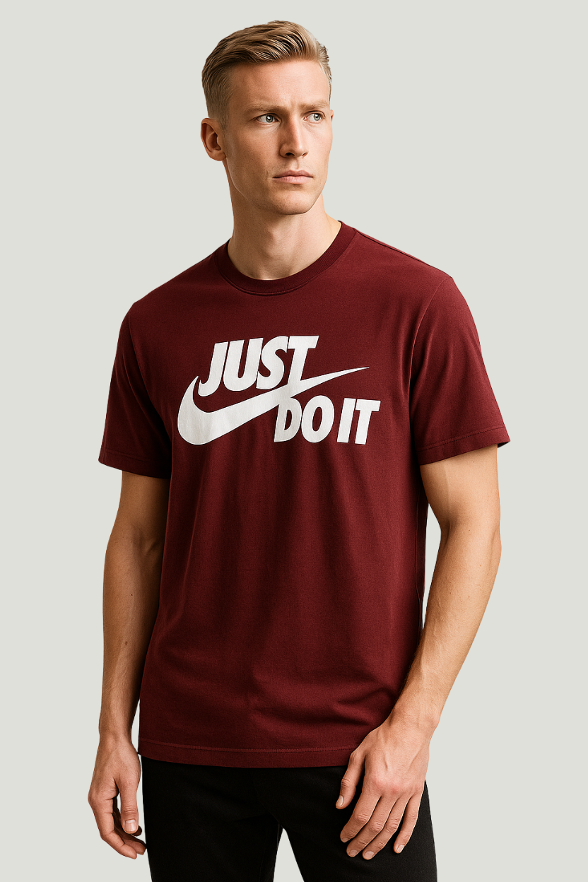 Nike Camiseta vinotinto para hombre Just Do It