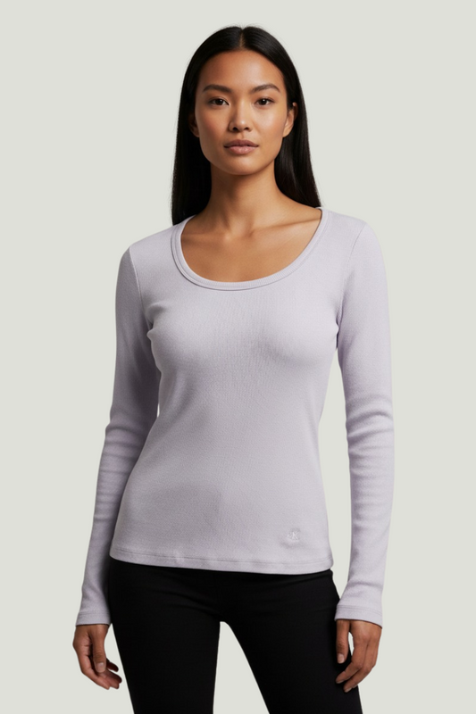 Calvin Klein Camiseta lila de manga larga para mujer
