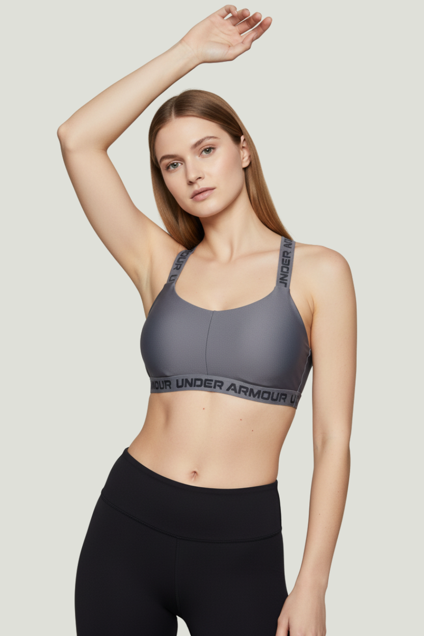 Under Armour top deportivo gris oscuro para mujer