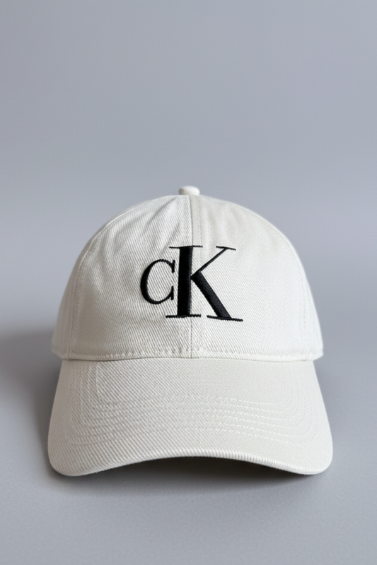 Calvin Klein Gorra beige para hombre con logo bordado