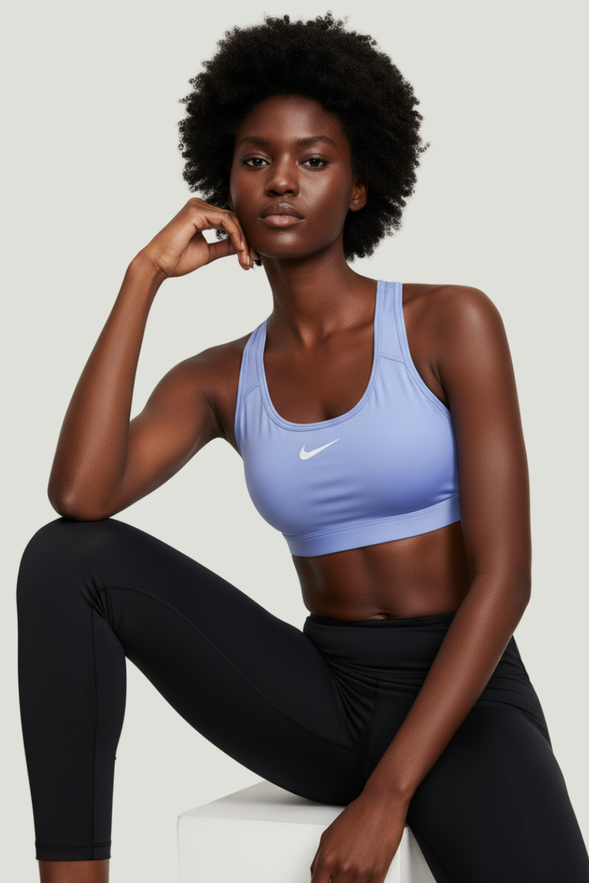Nike top deportivo lila para mujer con soporte medio