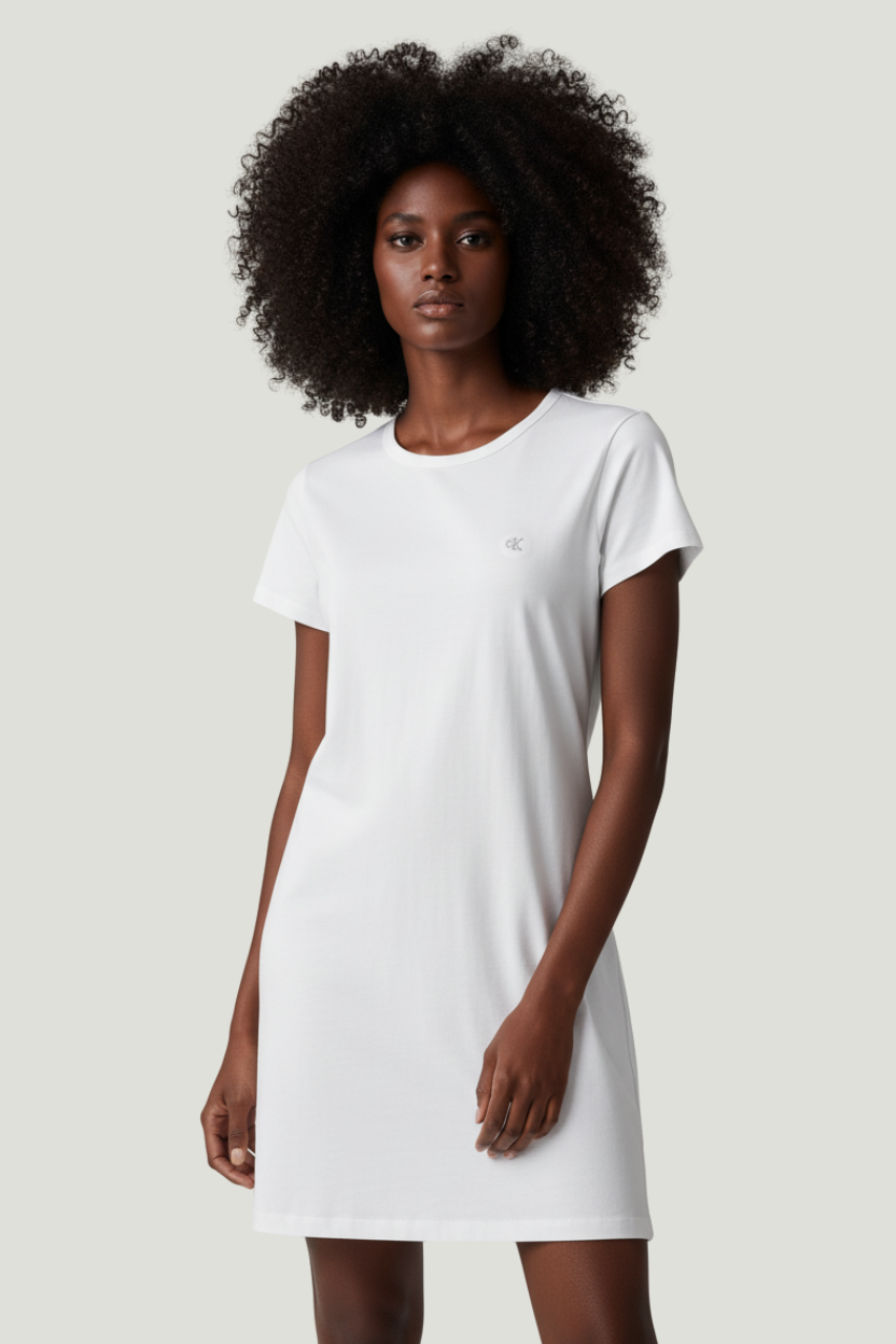 Calvin Klein vestido blanco para mujer con corte recto