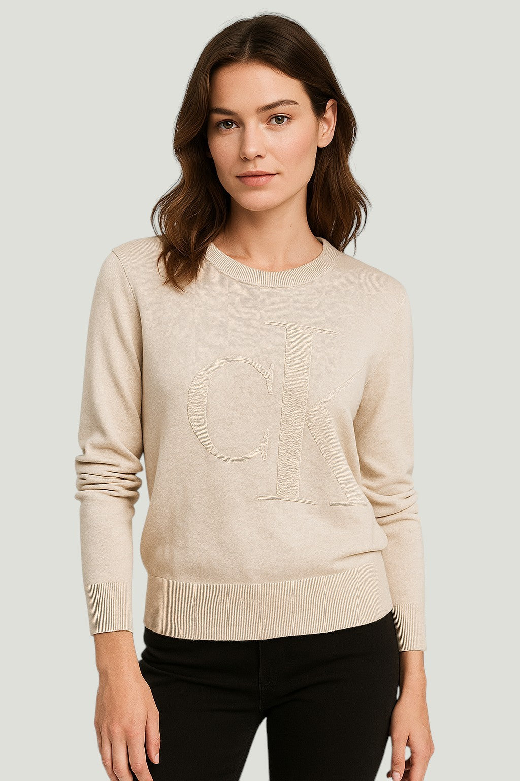 Calvin Klein Buso crema para mujer en algodón suave