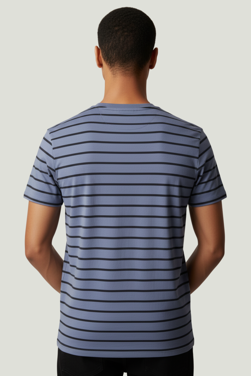Tommy Hilfiger Camiseta azul a rayas para hombre
